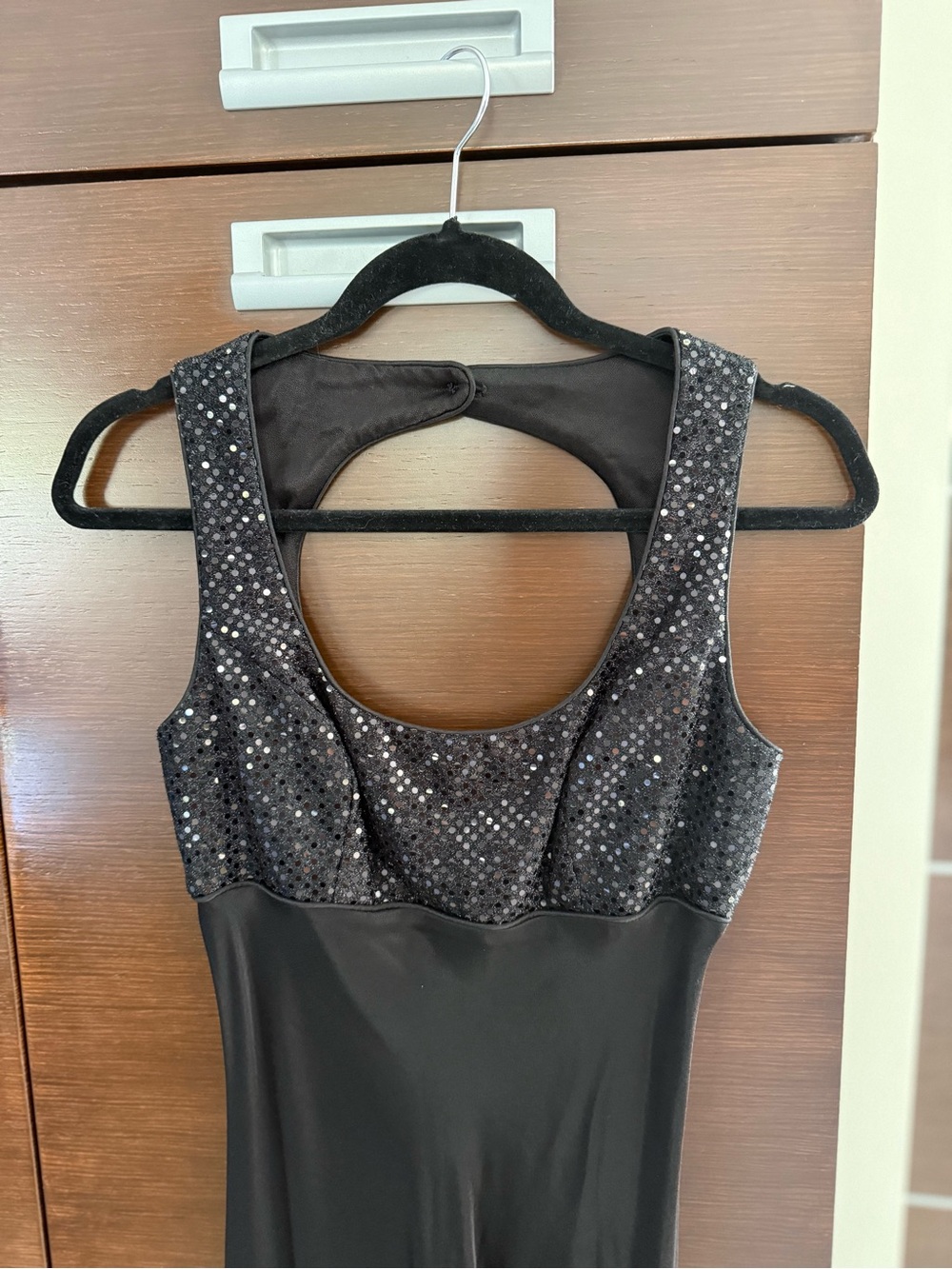 KIKI Vintage Black Sequin Bodice Maxi Dress - Picture 5 of 7
